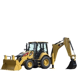 Ekskavatorinis krautuvas CAT 428F2 nuoma Vilniuje