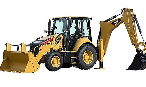 Ekskavatorinis krautuvas CAT 428F2 nuoma Vilniuje