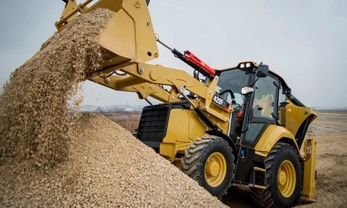 Ekskavatorinis krautuvas CAT 428F2 nuoma Vilniuje