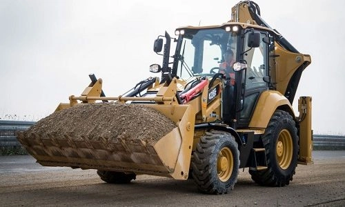 Ekskavatorinis krautuvas CAT 428F2 nuoma Vilniuje